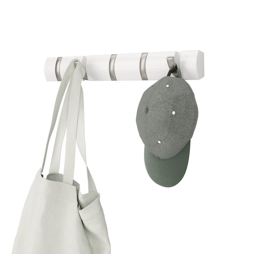 Wall Hooks | color: White-Nickel
