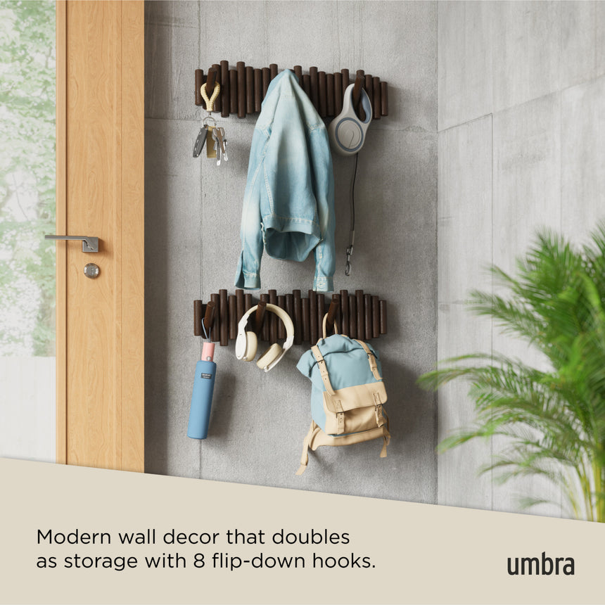 Wall Hooks | color: Aged-Walnut | size: 8-Hook