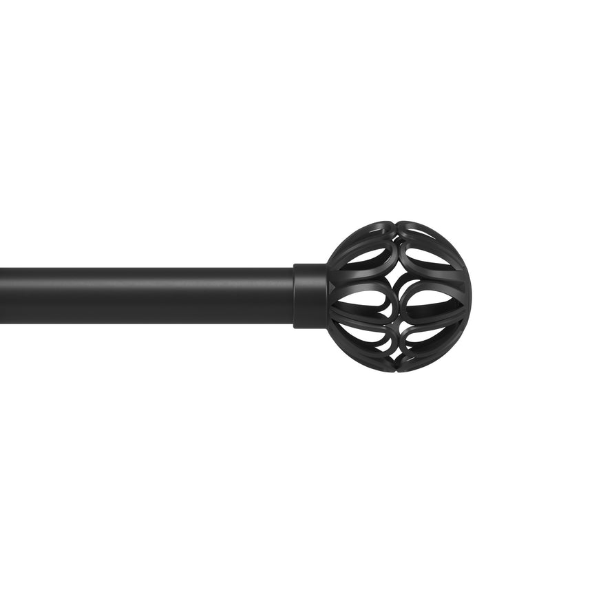 Single Curtain Rods | color: Matte-Black | size: 42-120" (107-305 cm) | diameter: 1" (2.5 cm)