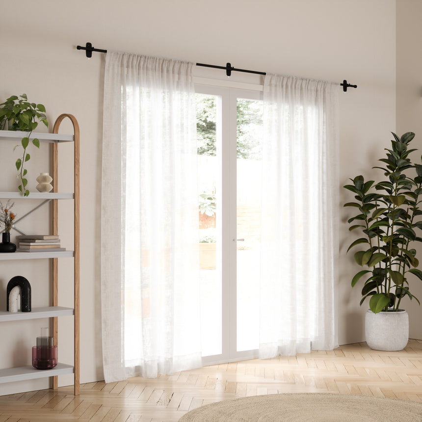 Single Curtain Rods | color: Matte-Black | size: 16-28" (41-71 cm approx) | diameter: 5/8" (1.6cm approx)