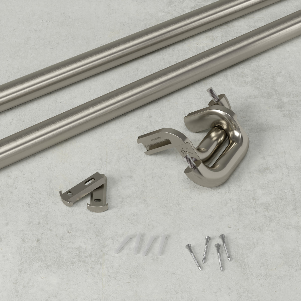 Single Curtain Rods
| color: Matte-Nickel | size: 88-144" (224-366 cm) | diameter: 3/4" (1.9 cm)