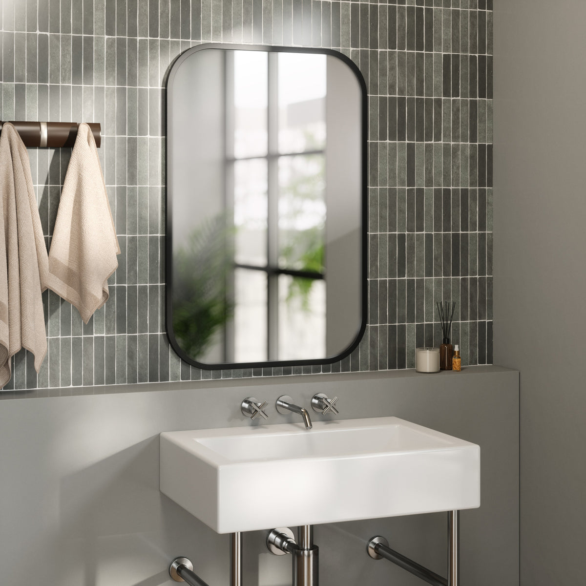 Wall Mirrors | color: Black | size: 24x36" (61x91 cm)
