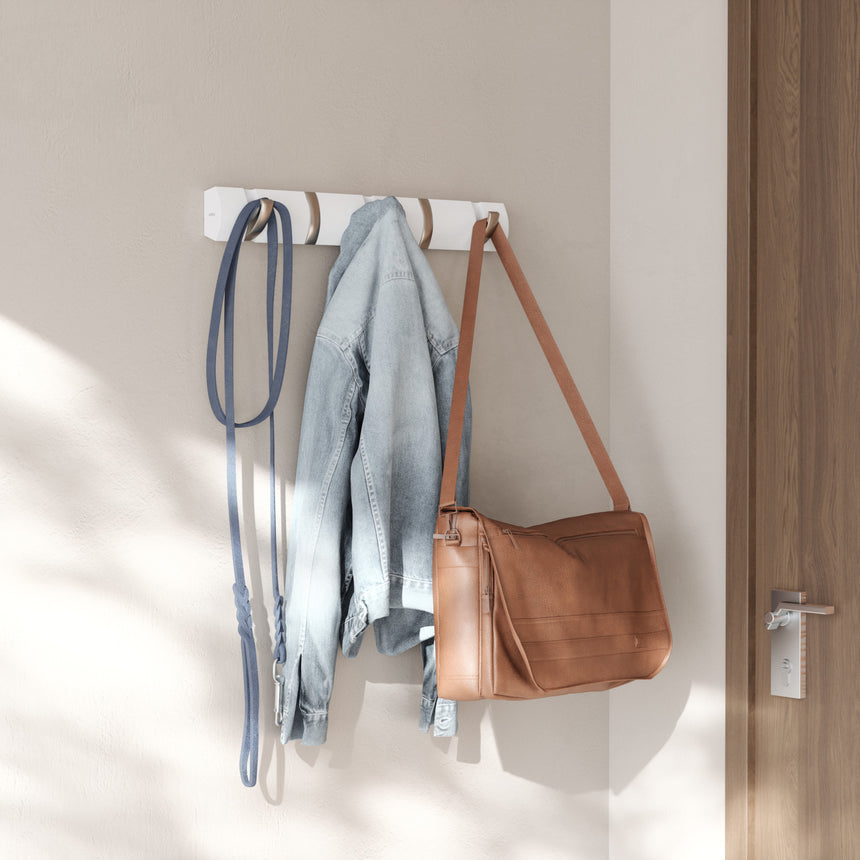 Wall Hooks | color: White-Nickel | Hover
