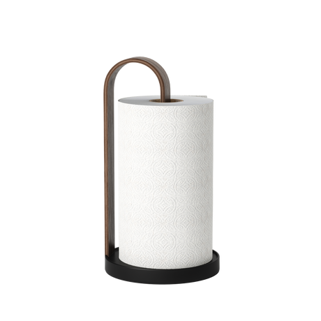 Paper Towel Holders | color: Black/Walnut