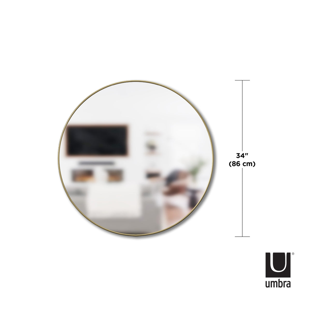 Wall Mirrors | color: Brass | size: 34" (86 cm)