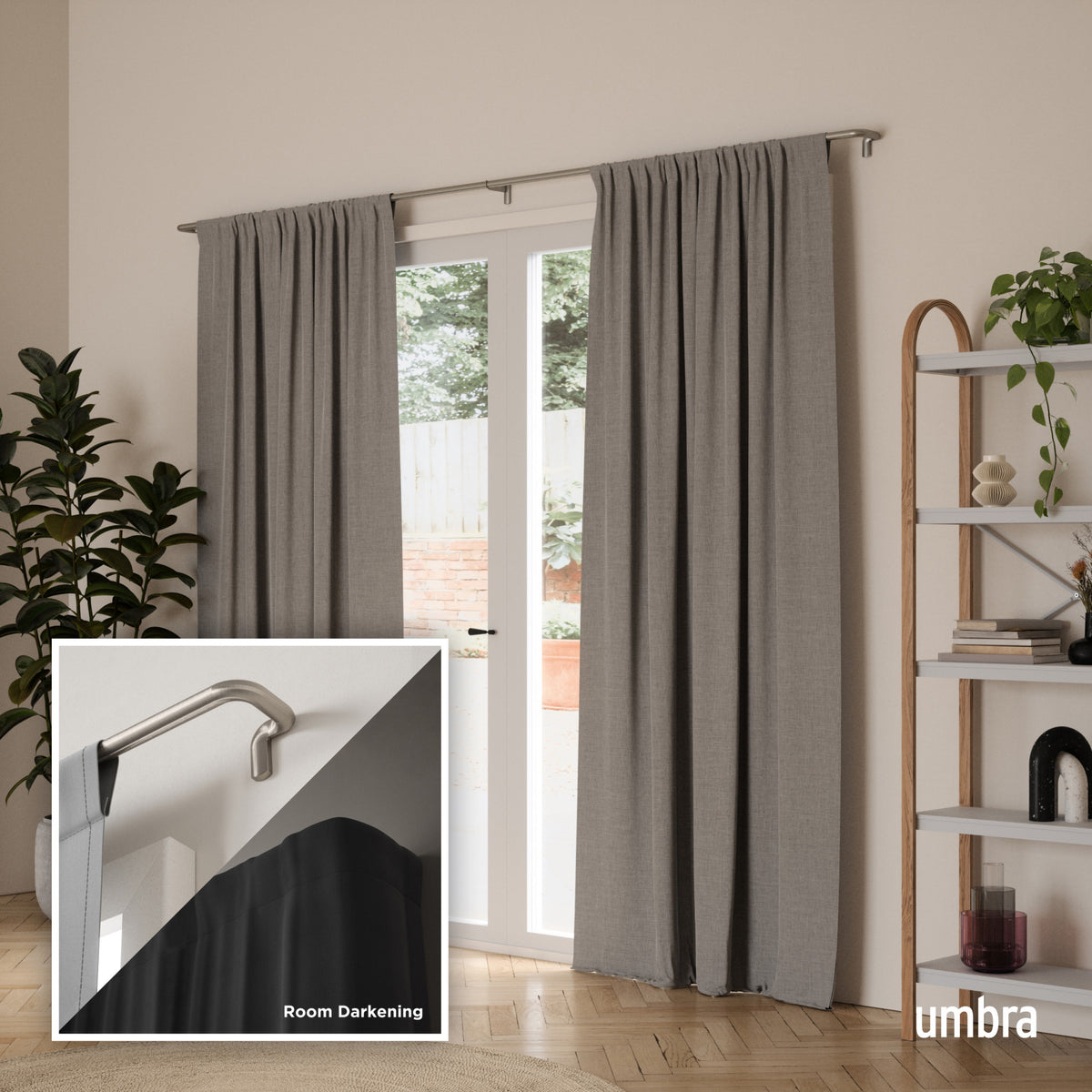Single Curtain Rods | color: Matte-Nickel | size: 28-48" (71-122 cm) | diameter: 3/4" (1.9 cm)