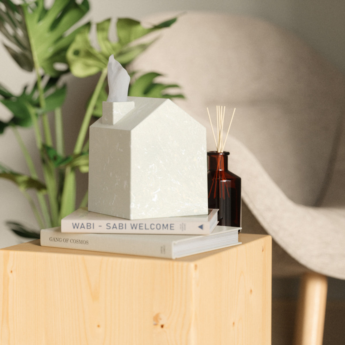 Tissue Box Cover & Trays | color: Ocean Sand