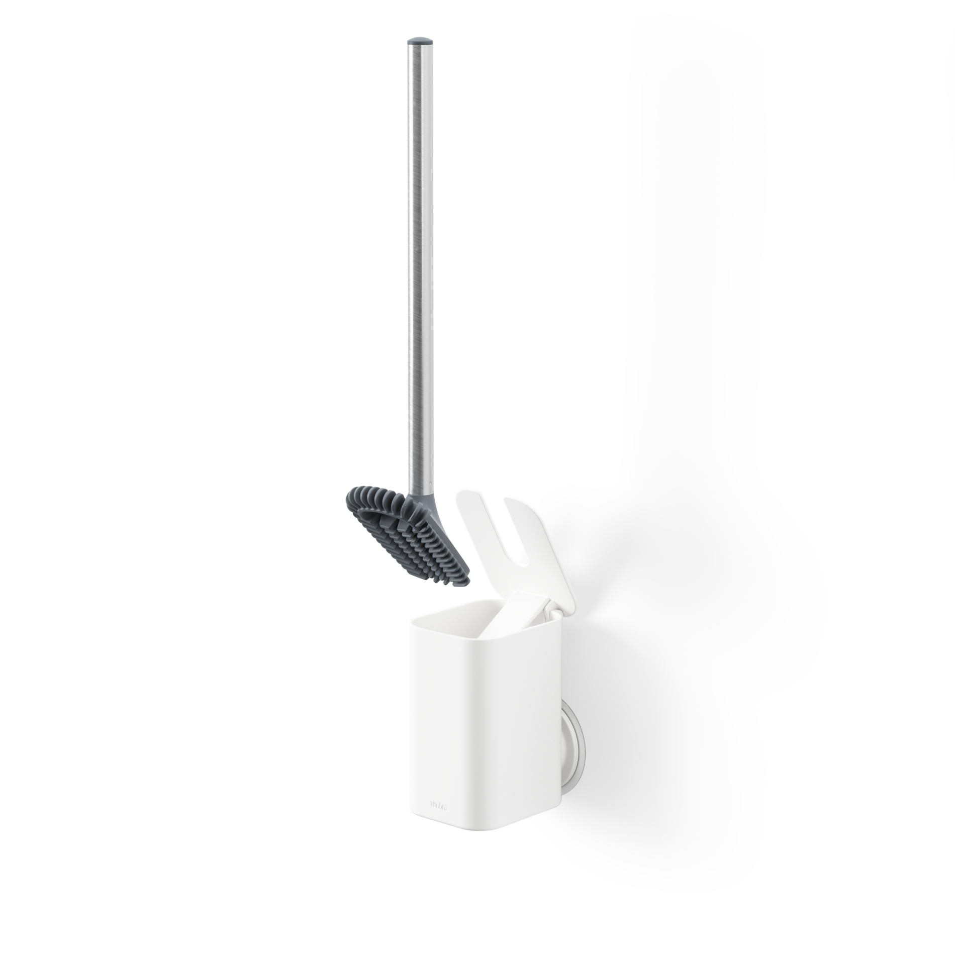 Umbra Toilettenbürste Mit Halterung Zum Kleben - Hygienisch, Gummi, Weiß