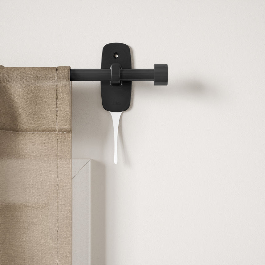 Single Curtain Rods | color: Matte-Black | size: 16-28" (41-71 cm approx) | diameter: 5/8" (1.6cm approx)