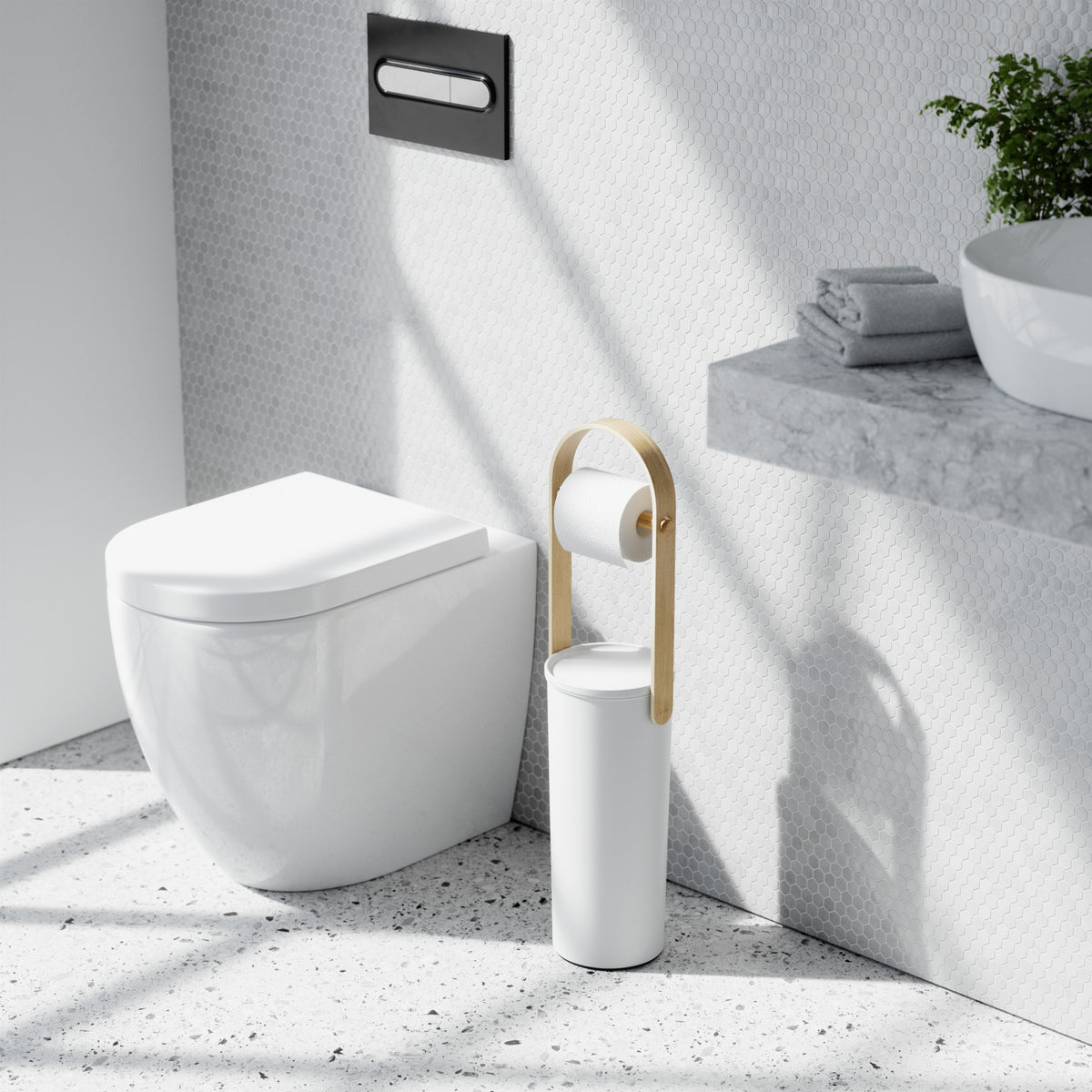 Toilet Paper Stands | color: White-Natural | Hover
