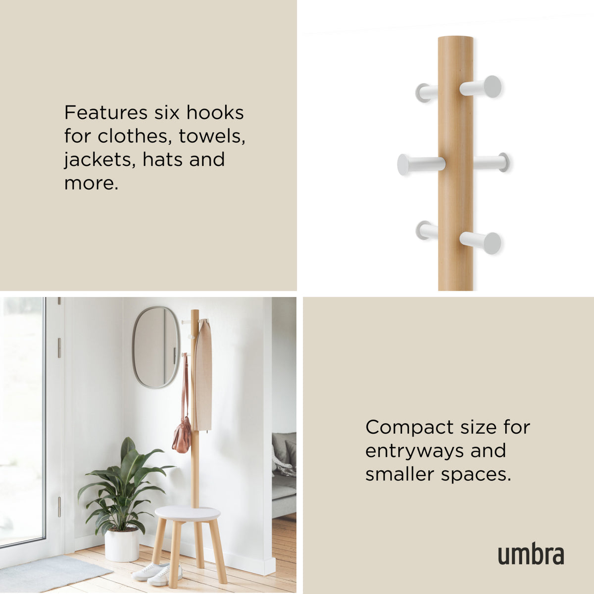 Coat Racks & Valets | color: White-Natural