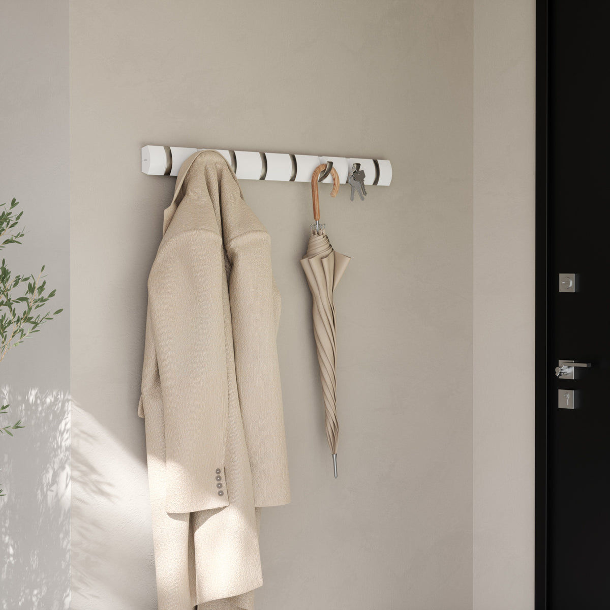Wall Hooks | color: White-Nickel | Hover