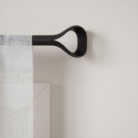Single Curtain Rods | color: Matte-Black | size: 42-120" (107-305 cm) | diameter: 1" (2.5 cm) | Hover