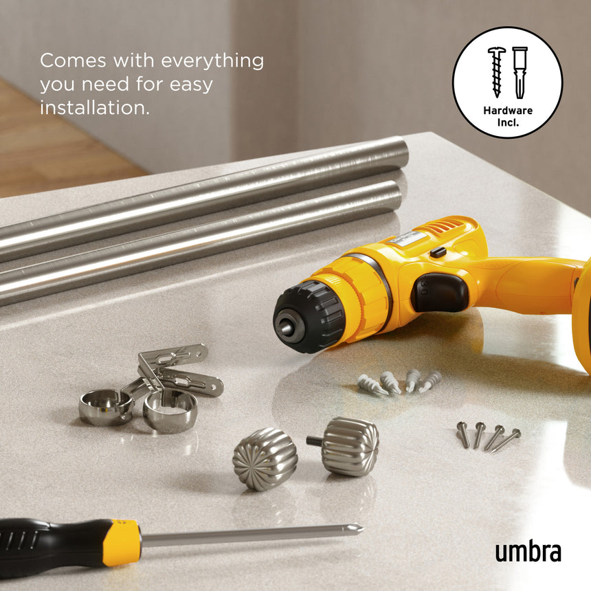 | color: Nickel-Steel | size: 36-66" (91-168 cm) | diameter: 1" (2.5 cm)