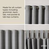 Single Curtain Rods | color: Nickel | size: 66-120" (168-305 cm) | diameter: 1" (2.5 cm)