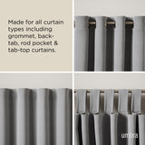 Single Curtain Rods | color: Nickel | size: 36-66" (91-168 cm) | diameter: 1" (2.5 cm)