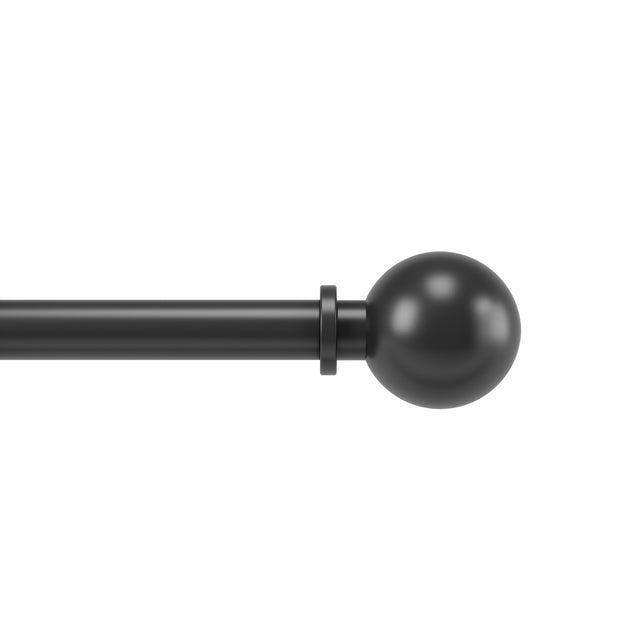 Single Curtain Rods | color: Eco-Friendly Matte-Black | size: 36-72" (91-183 cm) | diameter: 1" (2.5 cm)