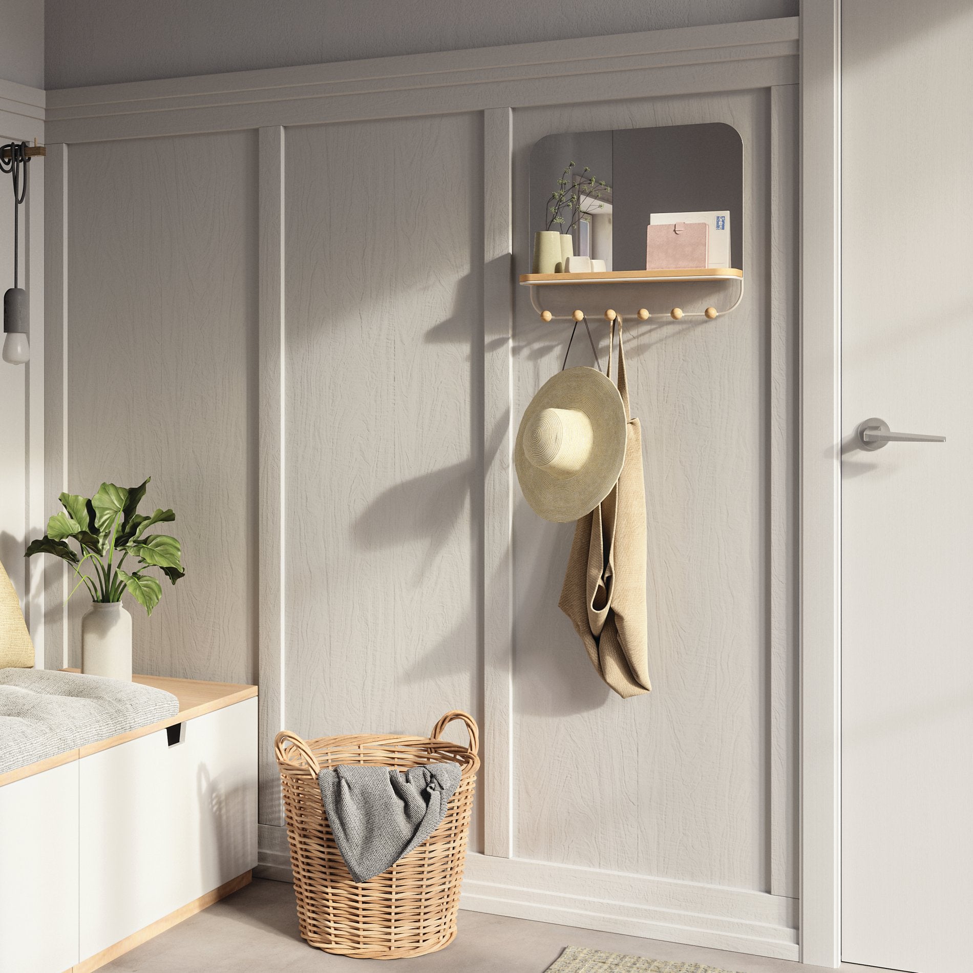 Estique Mirror with Hooks – Umbra Europe