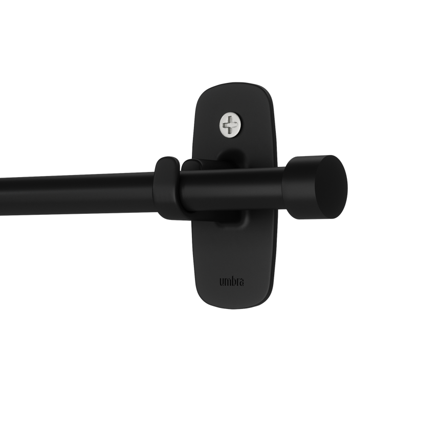 Single Curtain Rods | color: Matte-Black | size: 28-48" (72-122cm approx) | diameter: 5/8" (1.6cm approx)
