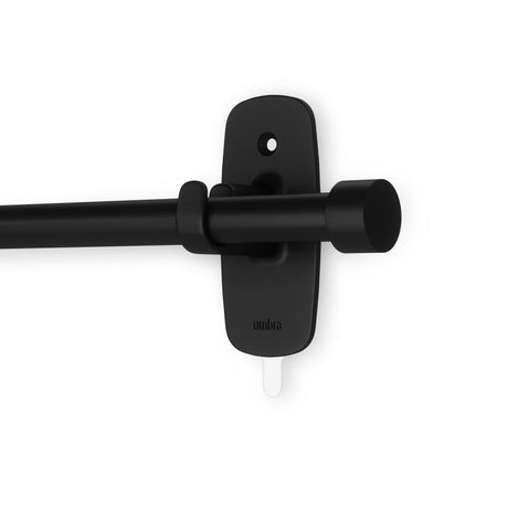 Single Curtain Rods | color: Matte-Black | size: 16-28" (41-71 cm approx) | diameter: 5/8" (1.6cm approx)