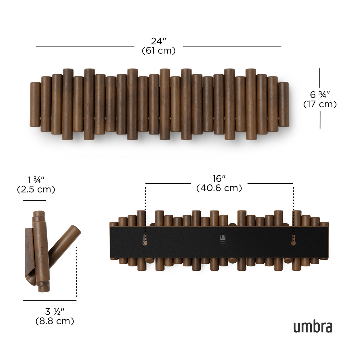 Wall Hooks | color: Aged-Walnut