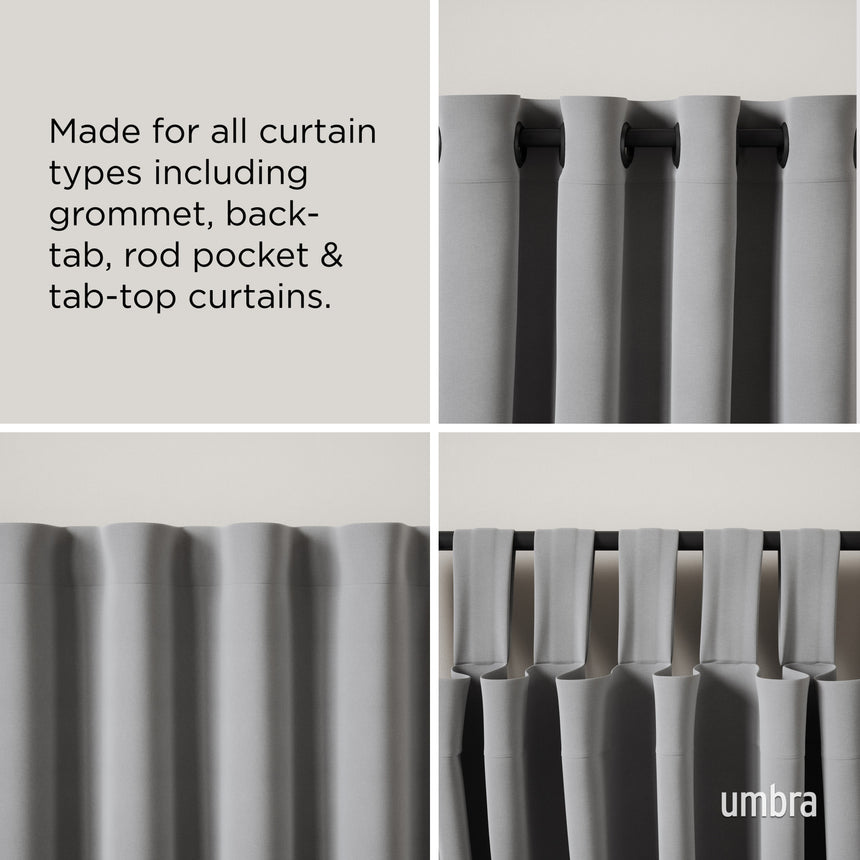 Single Curtain Rods | color: Matte-Black | size: 42-120" (107-305 cm) | diameter: 1" (2.5 cm)