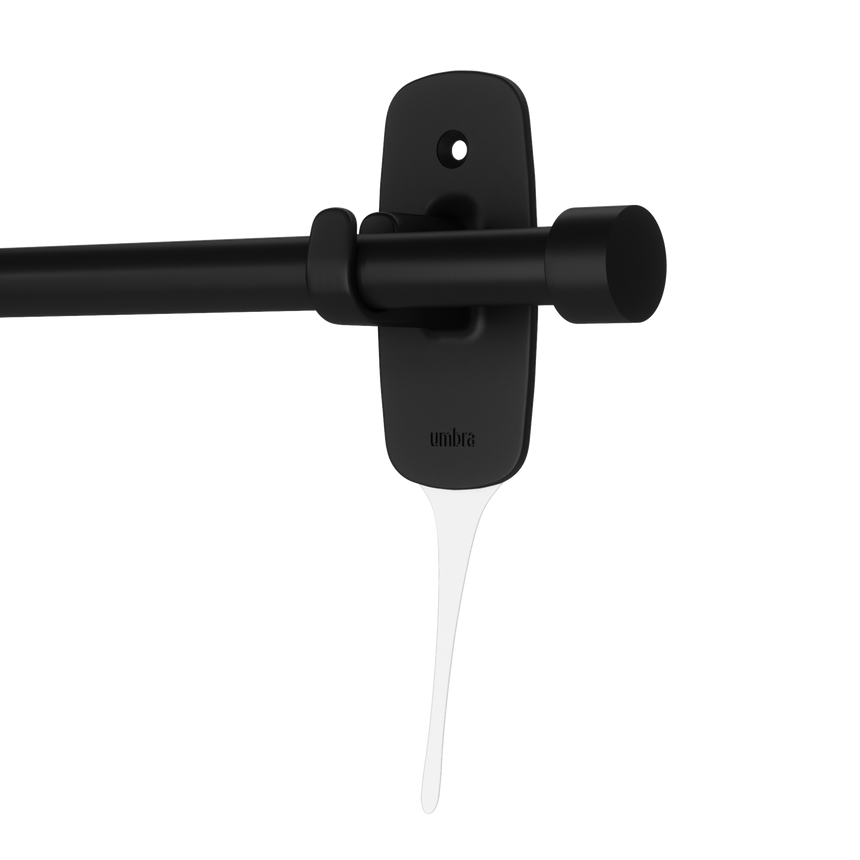 Single Curtain Rods | color: Matte-Black | size: 16-28" (41-71 cm approx) | diameter: 5/8" (1.6cm approx)