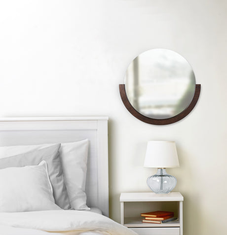 Wall Mirrors | color: Aged-Walnut | size: 22.5" (57cm) | Hover