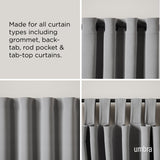 Single Curtain Rods | color: Matte-Black | size: 28-48" (72-122cm approx) | diameter: 5/8" (1.6cm approx)