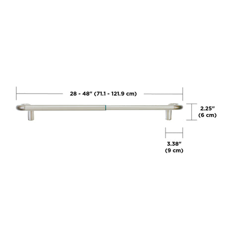 Single Curtain Rods
 | color: Matte-Nickel | size: 28-48" (71-122 cm) | diameter: 3/4" (1.9 cm)