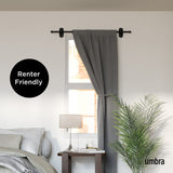 Single Curtain Rods | color: Matte-Black | size: 16-28" (41-71 cm approx) | diameter: 5/8" (1.6cm approx)