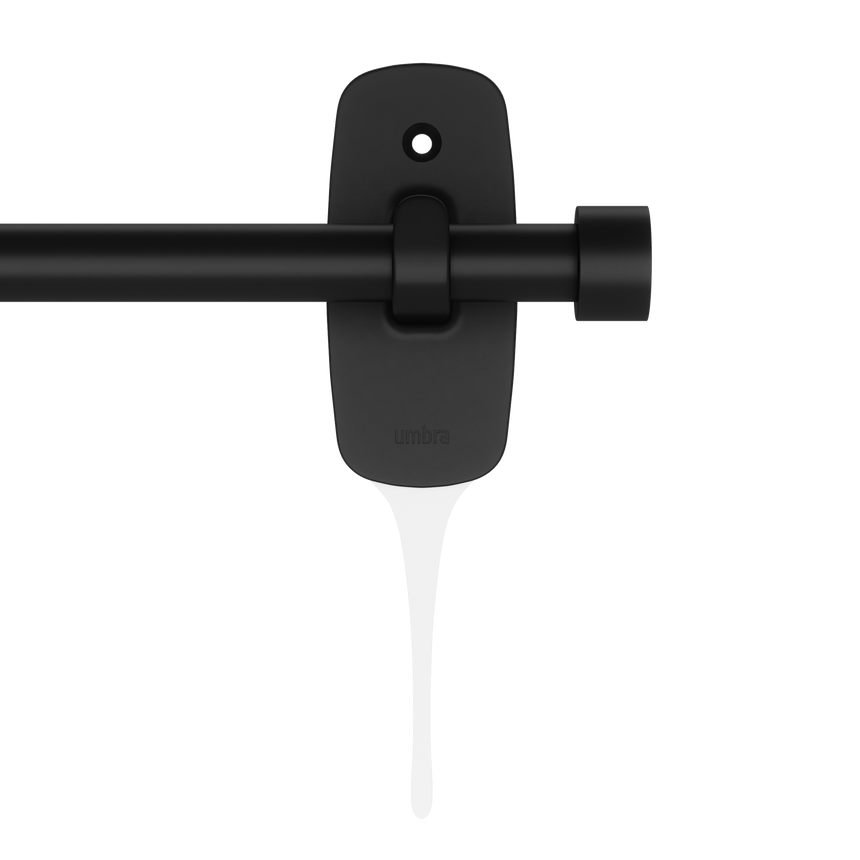 Single Curtain Rods | color: Matte-Black | size: 16-28" (41-71 cm approx) | diameter: 5/8" (1.6cm approx)