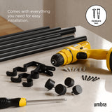 Double Curtain Rods | color: Brushed-Black | size: 120-180" (305-457 cm) | diameter: 1" (2.5 cm)