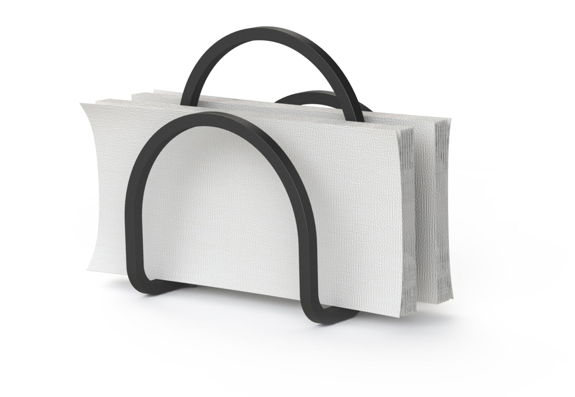 LaLe Living Serviettenhalter NISA | Schwarz | Maße 16x13,5 Cm | Aus Eisen | Für Esstisch-Deko