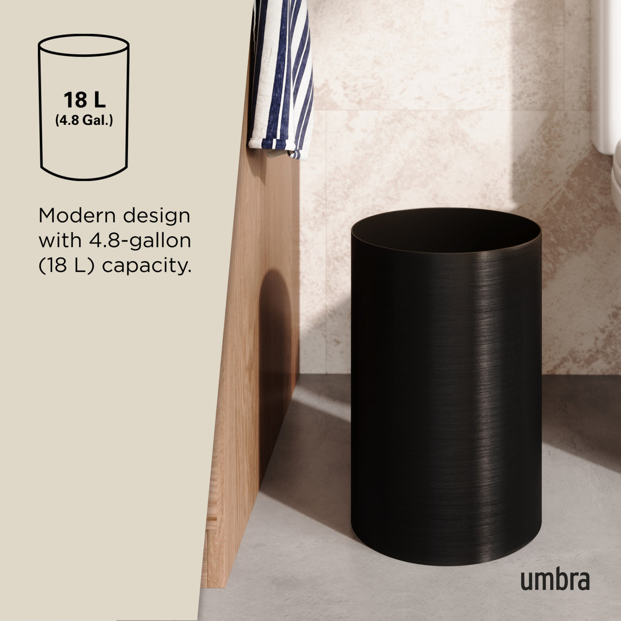 Bathroom Trash Cans | color: Black