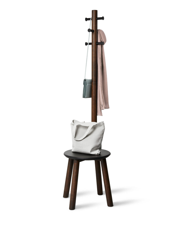 umbra PILLAR - Tabouret portemanteau 6 crochets