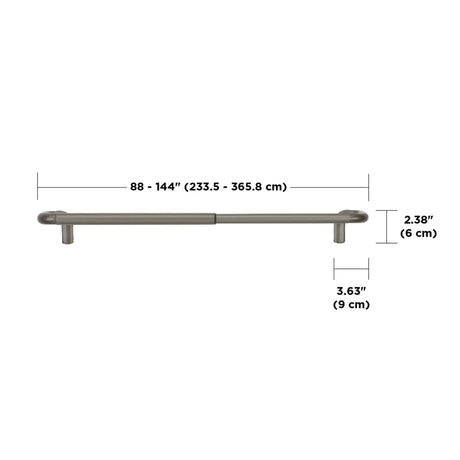 Single Curtain Rods
 | color: Matte-Nickel | size: 88-144" (224-366 cm) | diameter: 3/4" (1.9 cm)