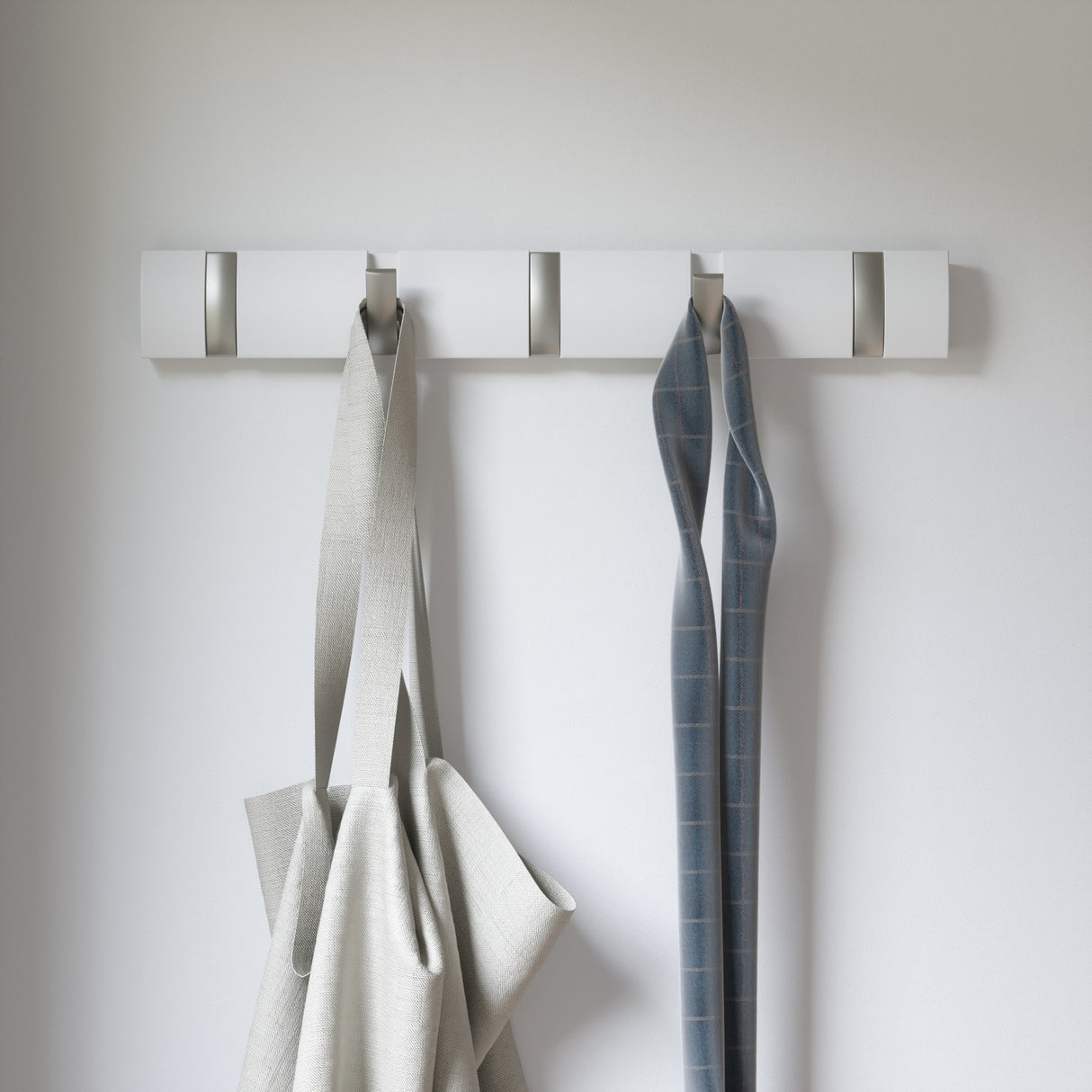 Wall Hooks | color: White-Nickel | Hover