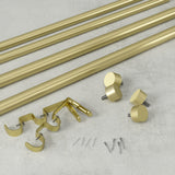 Double Curtain Rods | color: Brass | size: 120-180" (305-457 cm) | diameter: 1" (2.5 cm)