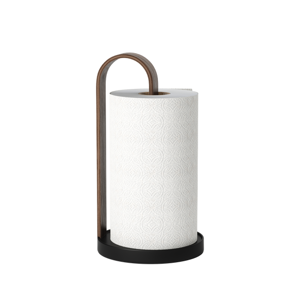 TONLEA Papierhandtuchhalter Aus Holz - Freistehend Mit Saugnapf & Anti-Rutsch Sockel