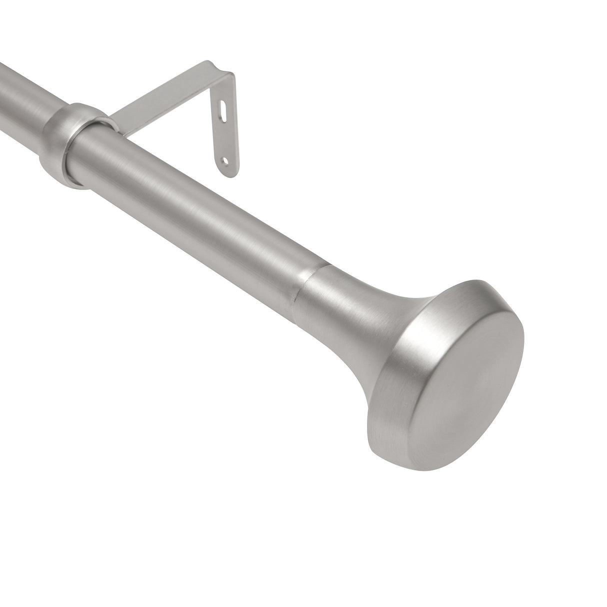 Single Curtain Rods | color: Nickel-Steel | size: 72-144" (183-366 cm) | diameter: 1" (2.5 cm)