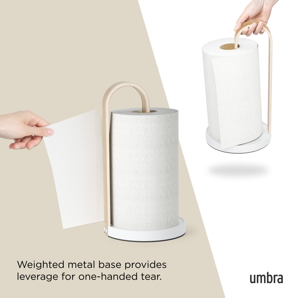 Paper Towel Holders | color: White-Natural