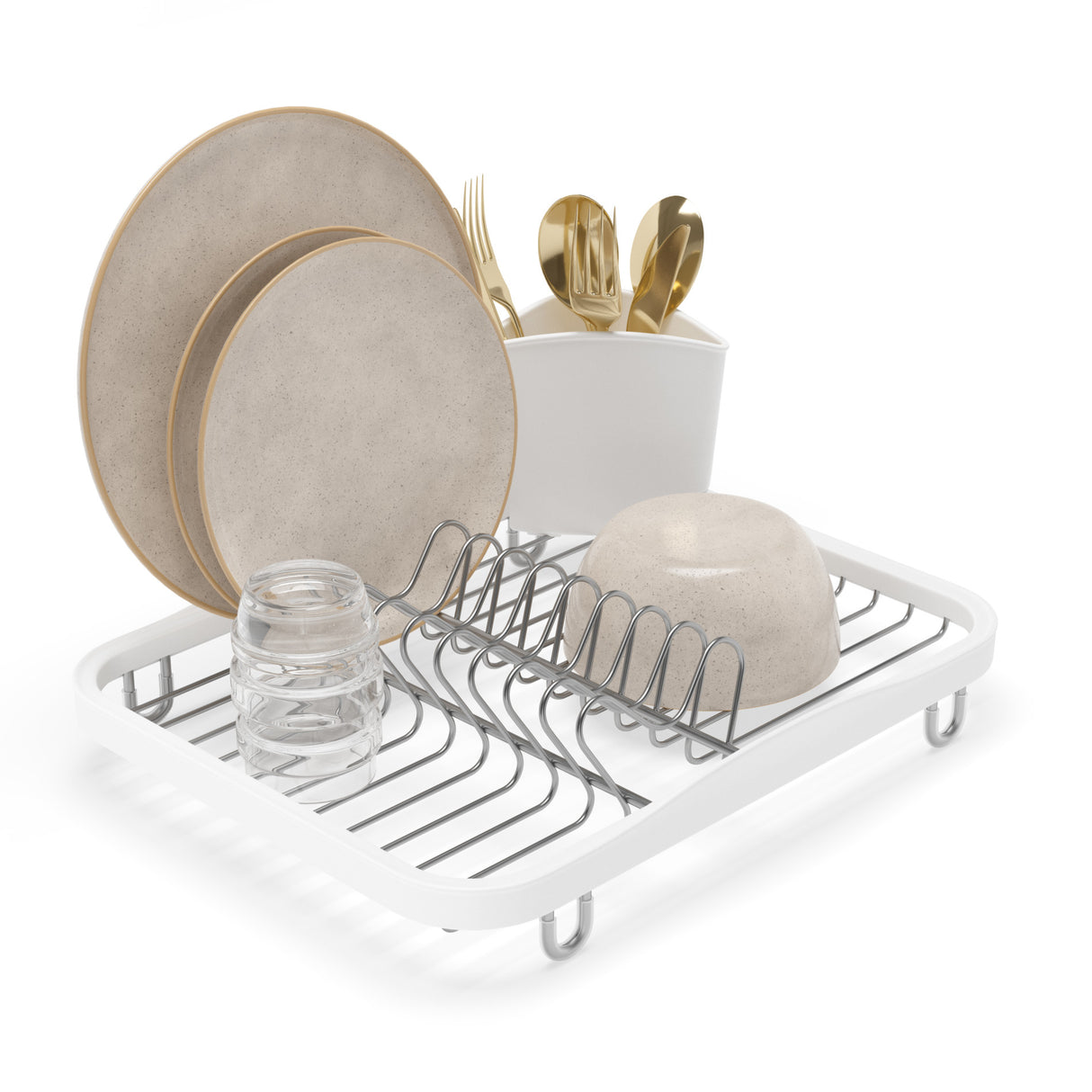 Dish Racks | color: White-Nickel