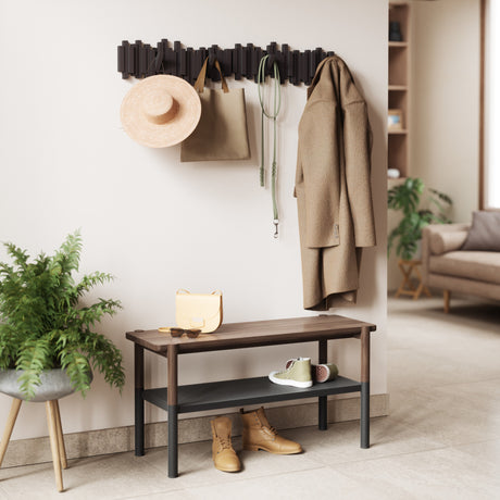 JOLY FANG Haakrek, kapstokhaak, roestvrij staal met 8 haken, multifunctionele handdoekhaak, kapstok voor kledingkast, badkamer, keuken ( zwart, 8 haken - 2 stuks JOLY FANG Haakrek, kapstokhaak, roestvrij staal met 8 haken, multifunctionele handdoekhaak, kapstok voor kledingkast, badkamer, keuken ( zwart, 8 haken - 2 stuks