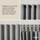 Double Curtain Rods | color: Brushed-Black | size: 66-120" (168-305 cm) | diameter: 1" (2.5 cm)