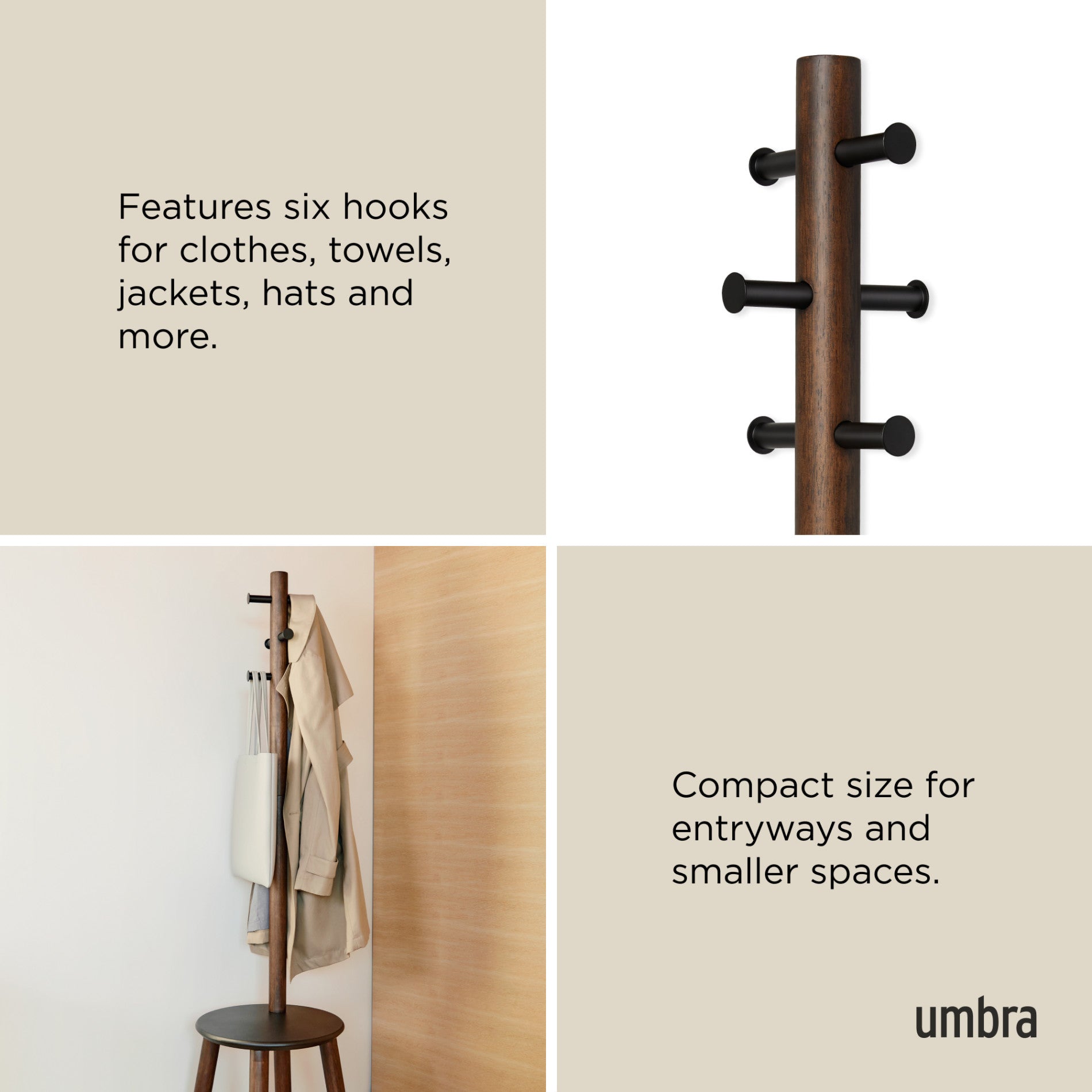 Umbra Pillar Stool Coatrack アンブラ ピラー Amazon.com: Umbra Pillar Coat Rack, Stool, Black/Walnut