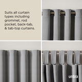 Double Curtain Rods | color: Matte-Nickel | size: 88-144" (224-366 cm) | diameter: 3/4" (1.9 cm)