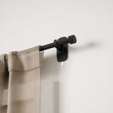 Single Curtain Rods | color: Matte-Black | size: 28-48" (72-122cm approx) | diameter: 5/8" (1.6cm approx) | Hover