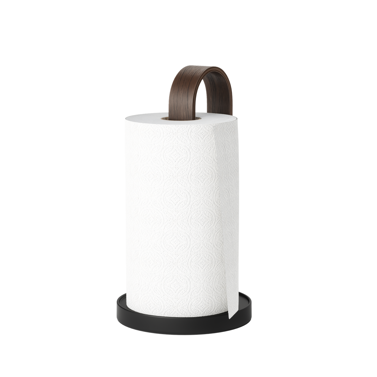 Paper Towel Holders | color: Black/Walnut