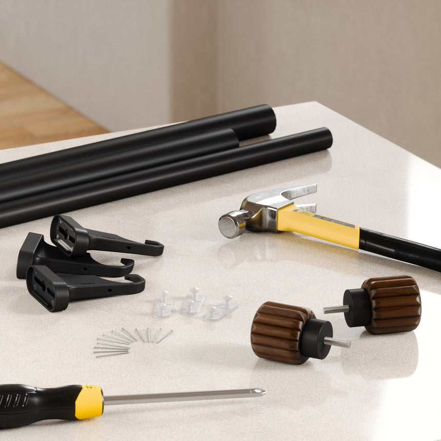 | color: Black-Walnut | size: 42-120" (107-305 cm) | diameter: 1" (2.5 cm)